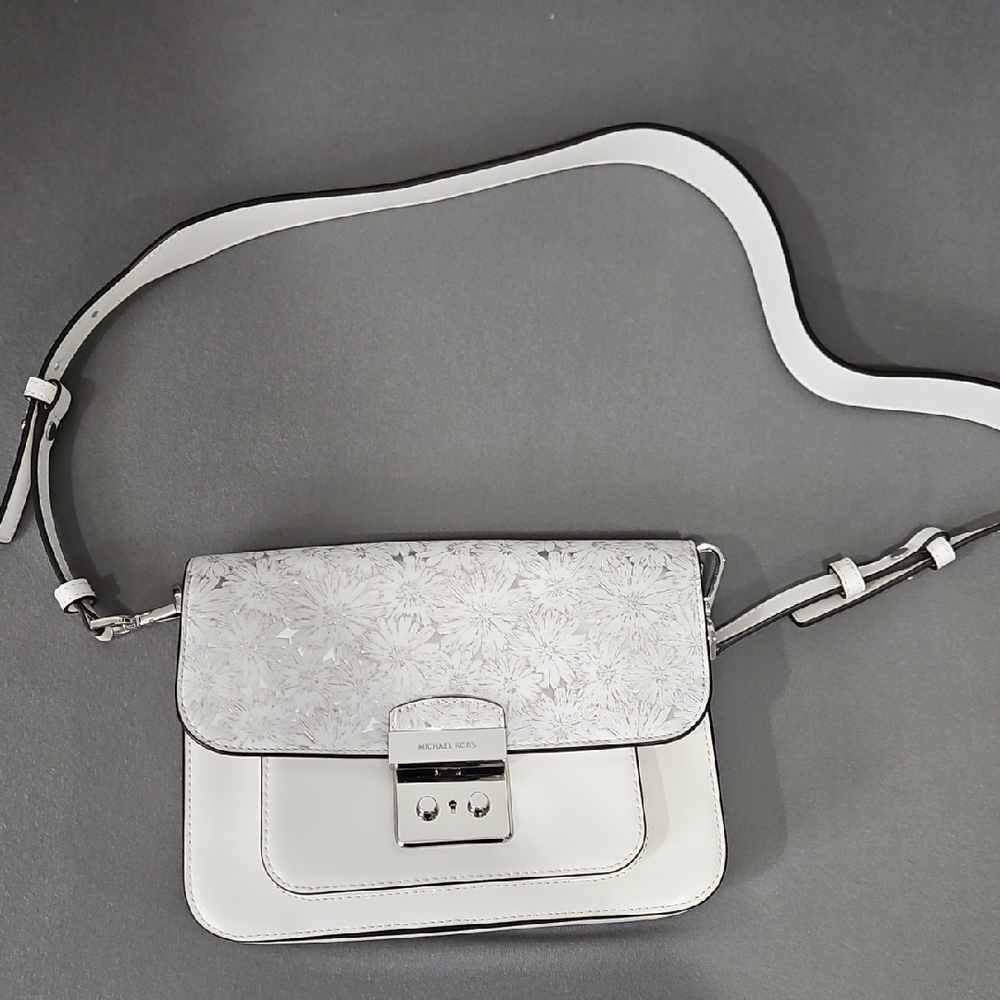 Michael Kors White Floral Crossbody Bag